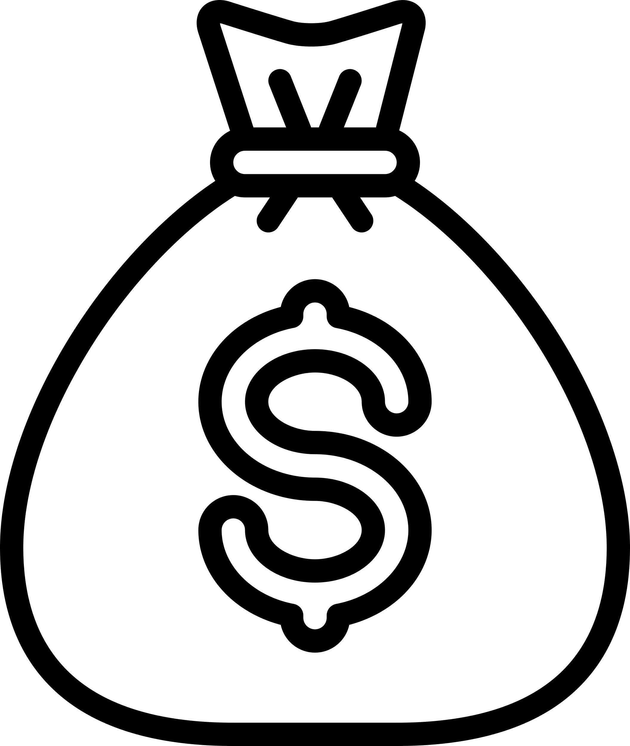 Big Bag Of Coins Sticker Outline Svg File Free Vectors